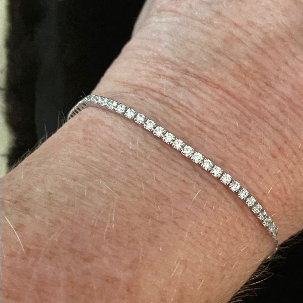 Savvy Cie silver CZ pull tennis bracelet